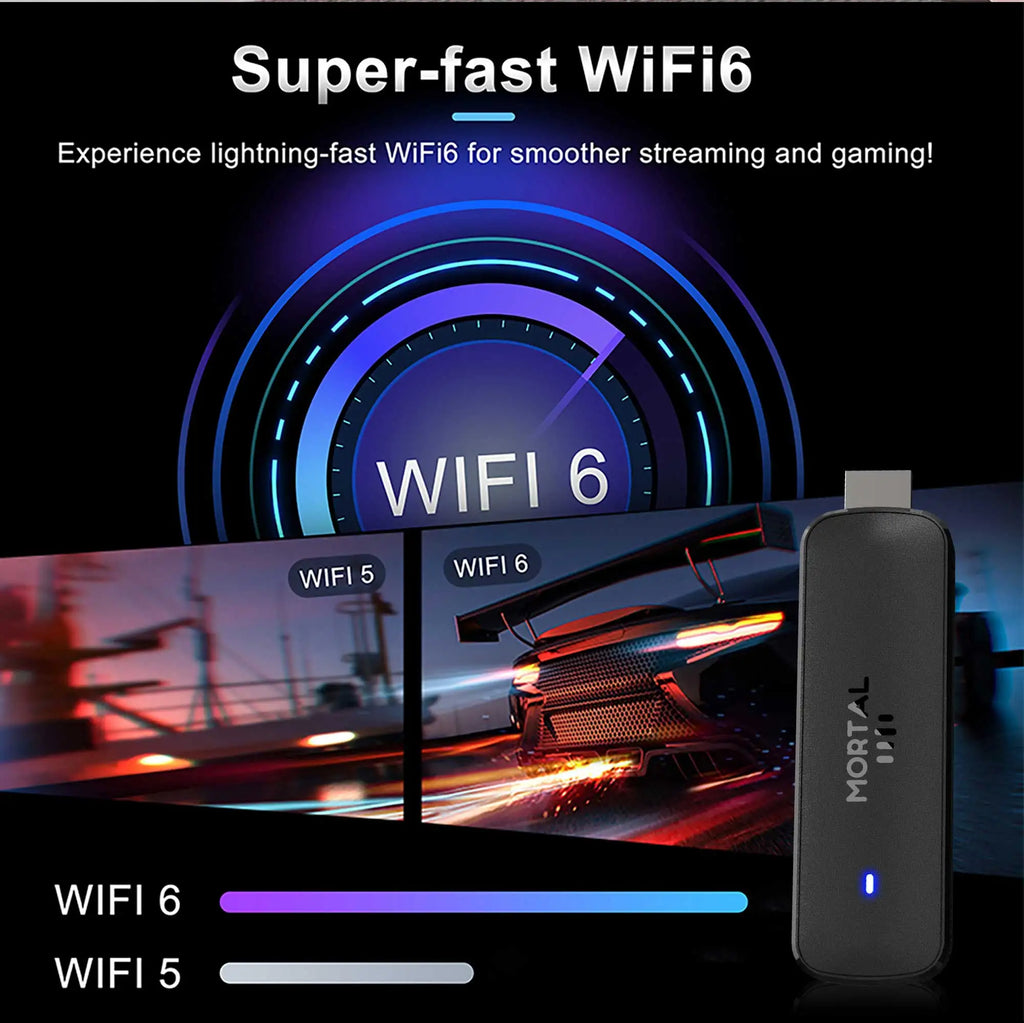 Mortal Q8 Android14 TV stick WIFI6 Voice Control TV stick  8K video RK3518 Netflix YouTube Tv box Free Live TV Streaming