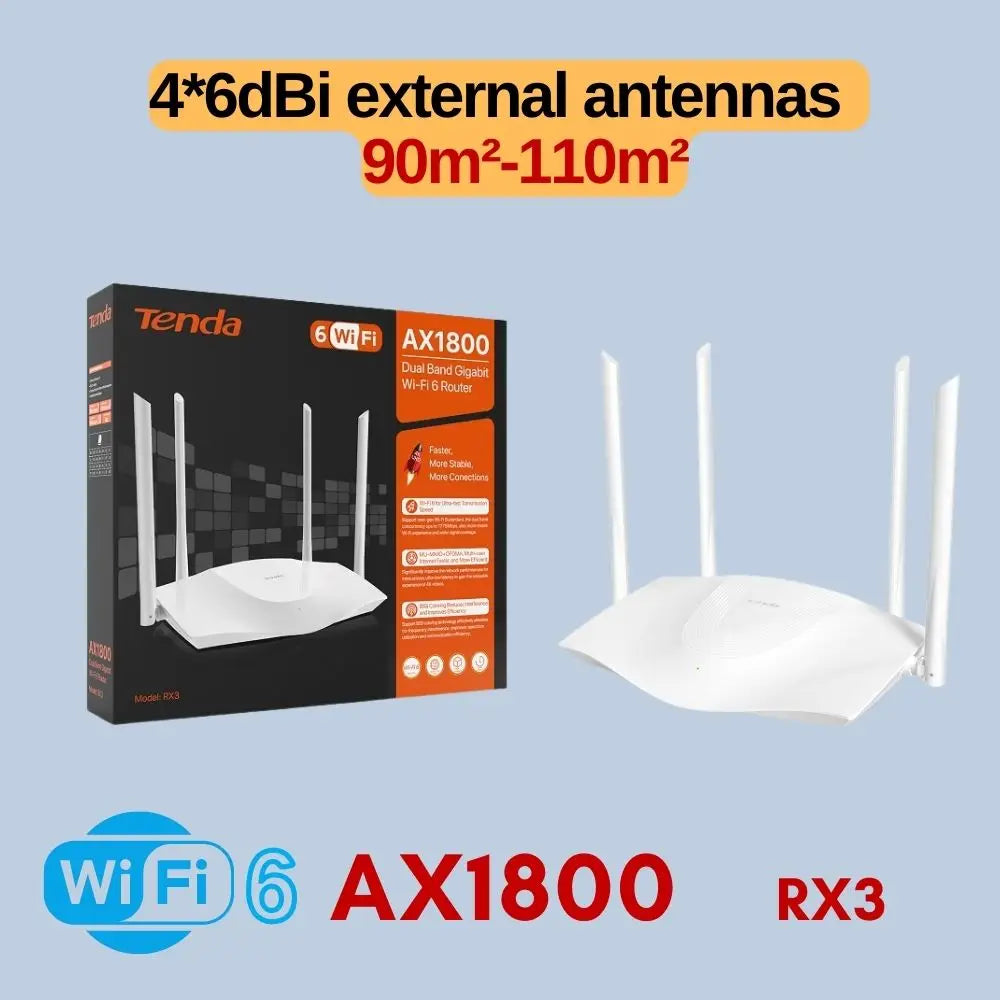 WiFi 6 Router AX3000 Gigabit Wireless Repeater Tenda 2.4G 5Ghz Gigabit WIFI6 AX1500 Extender Network Tenda AC1200 Wifi Booster