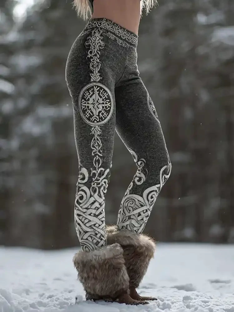 New Women's Leggings Cool Wolf Print Sexy High Elasticity Comfortable And Casual sporty and fashionabl High Waisted Pants