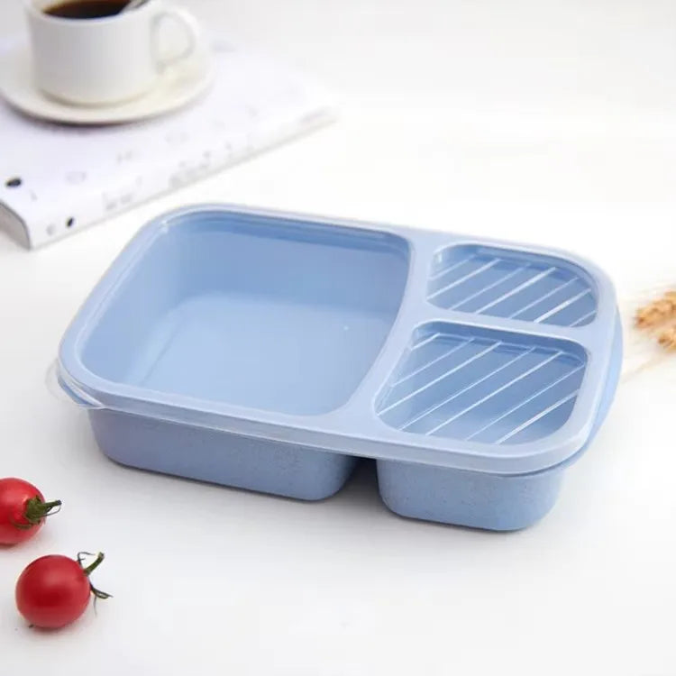 1-3pc Straw Lunch Box Portable Bento Box With Compartment Picnic Bento Box Fruit Container Microwave Oven Dinnerware for Student