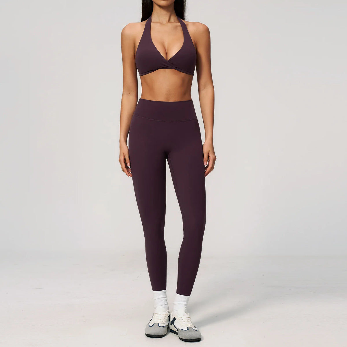 Women Tracksuits 2PCS Yoga Suit Gym Outfits Workout Clothing Deep V Workout Bra High Waist Butt Lift Pants Outdoors Sports Set