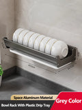 Wall Mounted Kitchen Dish Drainer Dish Drying Rack  Storage & Organization Kitchen Gadgets Shelf Useful Things For Kitchen