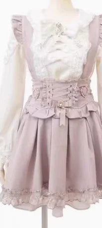 Japanese Liz Dress Sweet Girls Mine Bow Two-Way Detachable Apron Suspender Dress Women's Slim Bow Sleeveless Strap Dress Girls