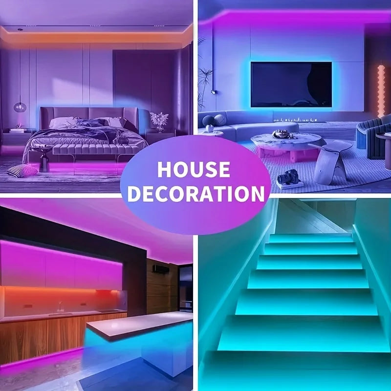 LED 5050 Light Strip 5M 10M 20M 40M RGB TV Background Light Bluetooth Control USB Game Room Family Party Decorative Light Strip
