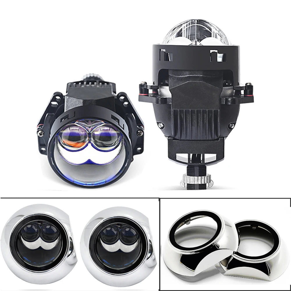 140W 3.0 Inch Dual Hyperboloid Bi LED Projector Lens 35000LM for Hella 3R H4 H7 9005/9006 Car Upgrade Accessories Retrofit