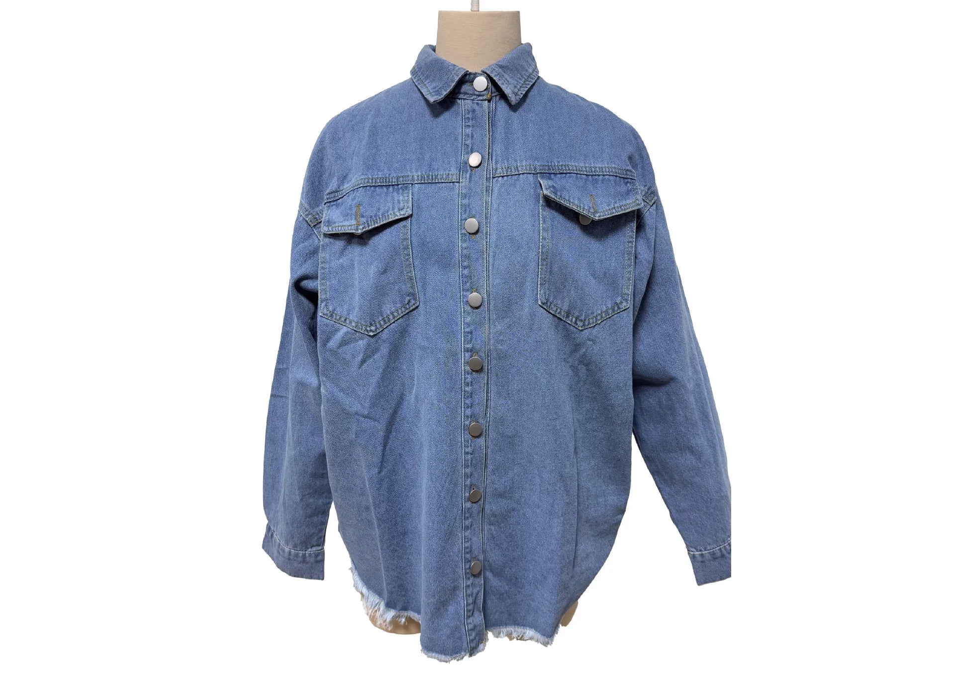 Women's Trendy Washed Denim Jacket New Spring Autumn Trimmed Edges Casual Classic Fit Jeans Jacket for Ladies