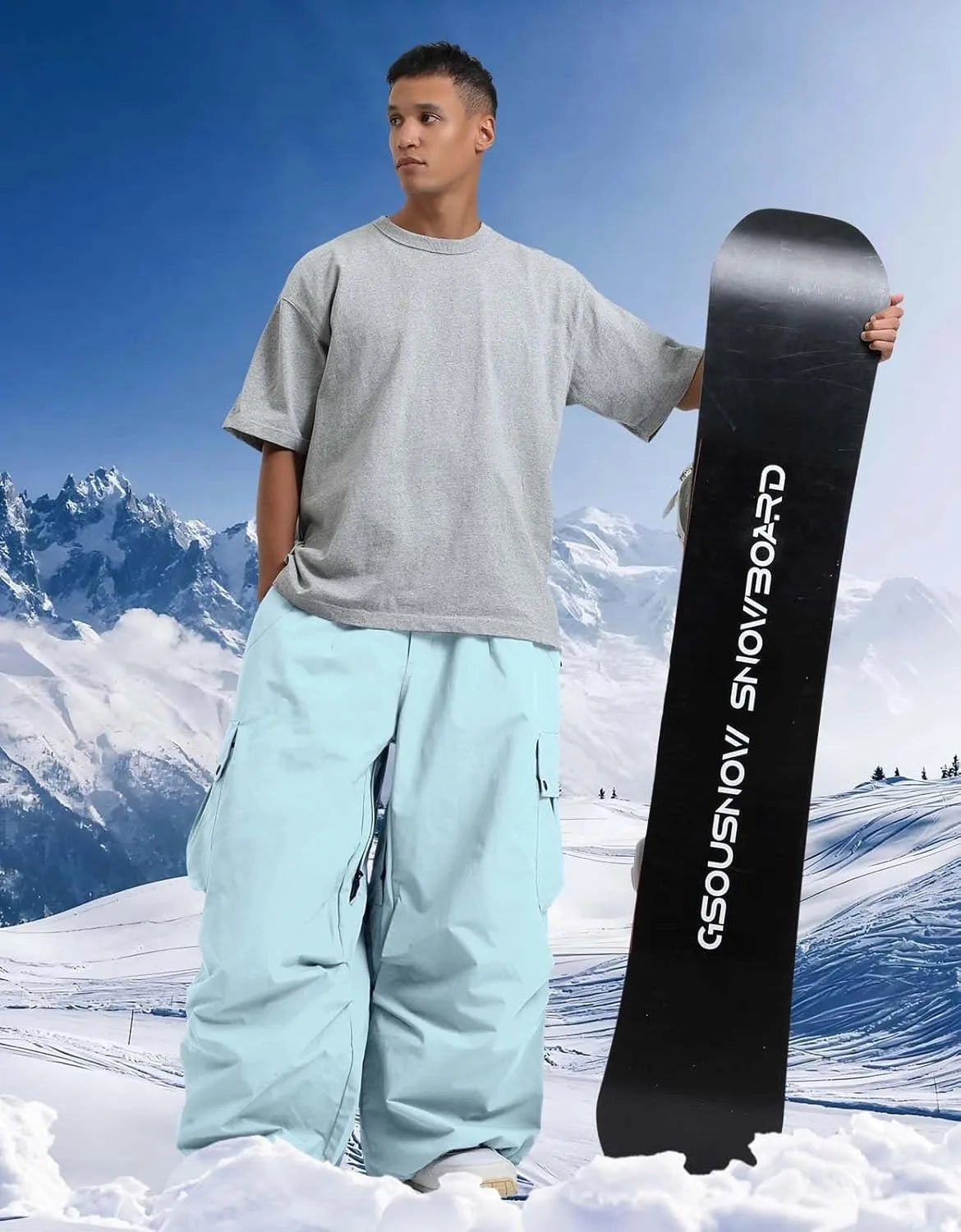 GSOU SNOW 2025 Loose Skiing Pants Snowboard Sport Trousers Outdoor Waterproof Windproof Ski Wear Winter Warm Female Ski Britches