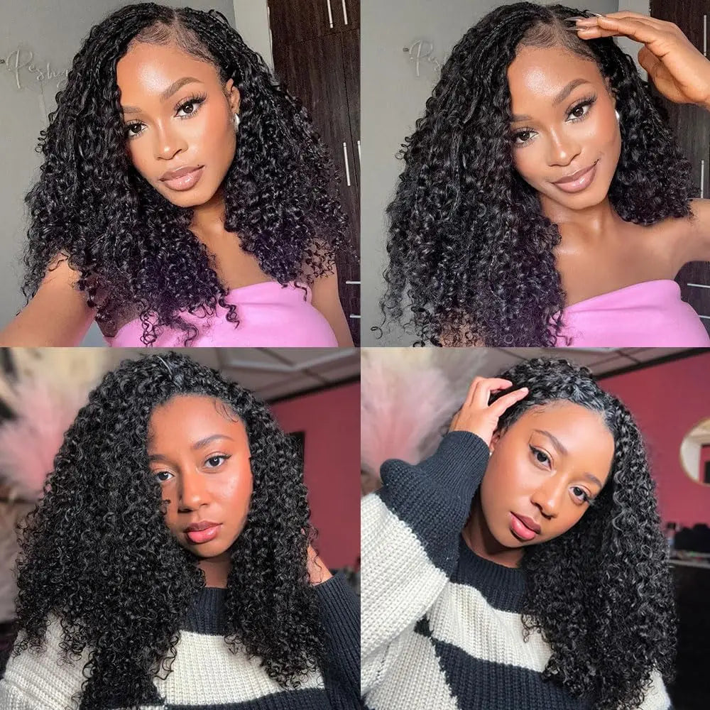 Pre Looped Feather Crochet Human Hair Kinky Curly For Black Women Pre Separated Knotless Burmese Curly Hair For Braiding