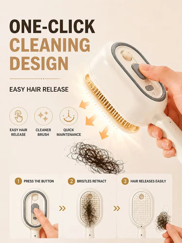 2026 NEW Professional Electric Spray Air Cushion Massage Hair Brush Steaming Hair Straightener Brush Hairdressing Steam Brush