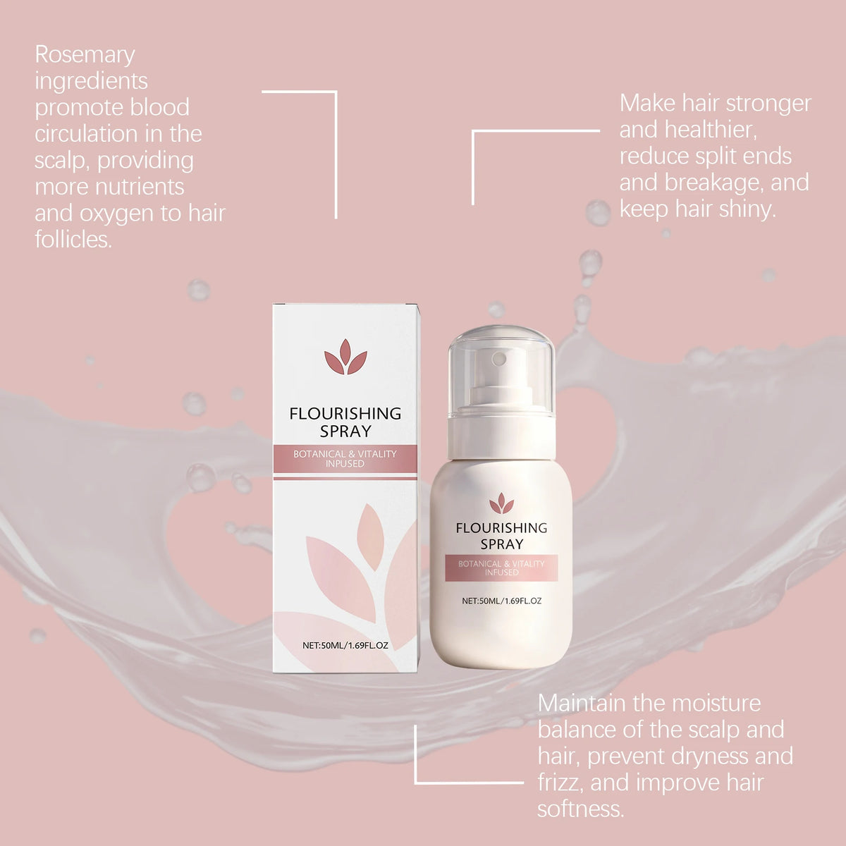 Thickens Hair Spray Nourishes Hair Follicles Promotes Hair Growth Reduces Dry Frizzy Breakage Hair Strengthen Hair Roots Spray