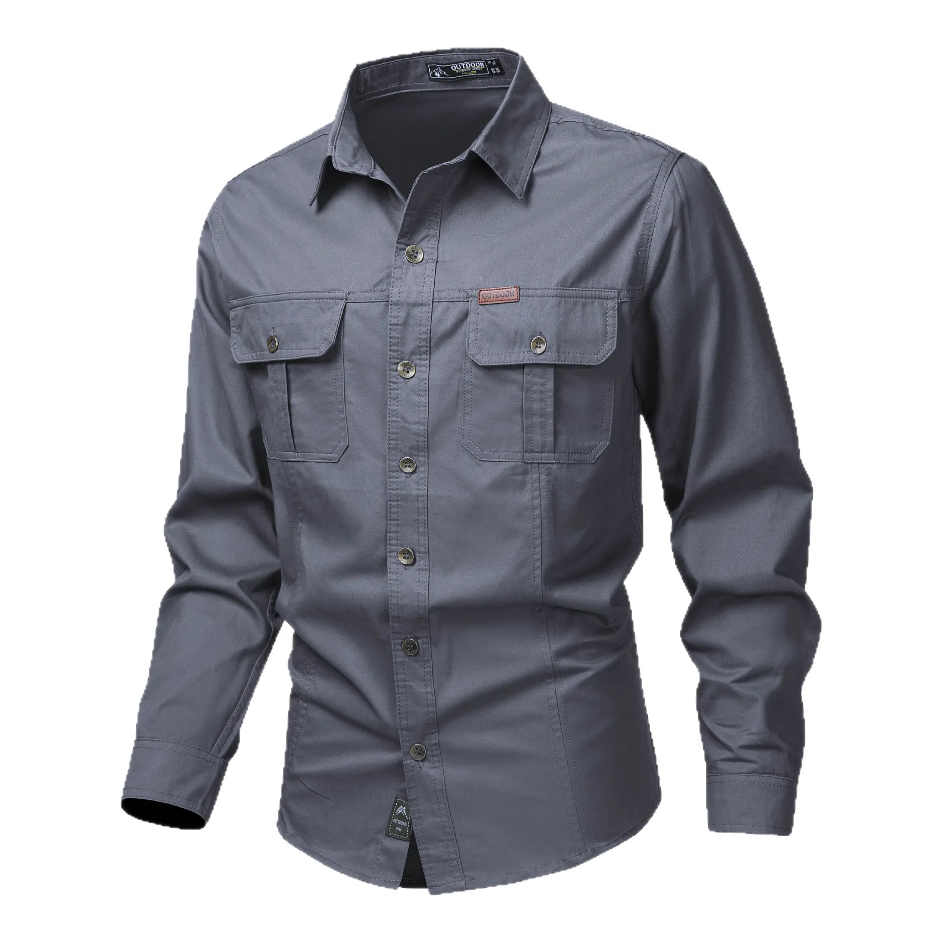 Men's Long Sleeve Outdoor Workwear Shirt Breathable Comfortable Cotton Sweat Absorbent Casual Business Style Loose Fit Spring...