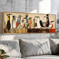 Birds on Wire,Mid Century Modern Wall Art Unframed,Modern Wall Art,Abstract Birds Print Large Modern Wall Art,Above Bed Decor