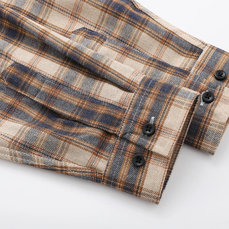Men Shirt Plaid Flannel Long Sleeve Plus Size Loose Hip Hop Street Mens Casual Shirt Oversized Male Soft Dress Shirt Dropshippig