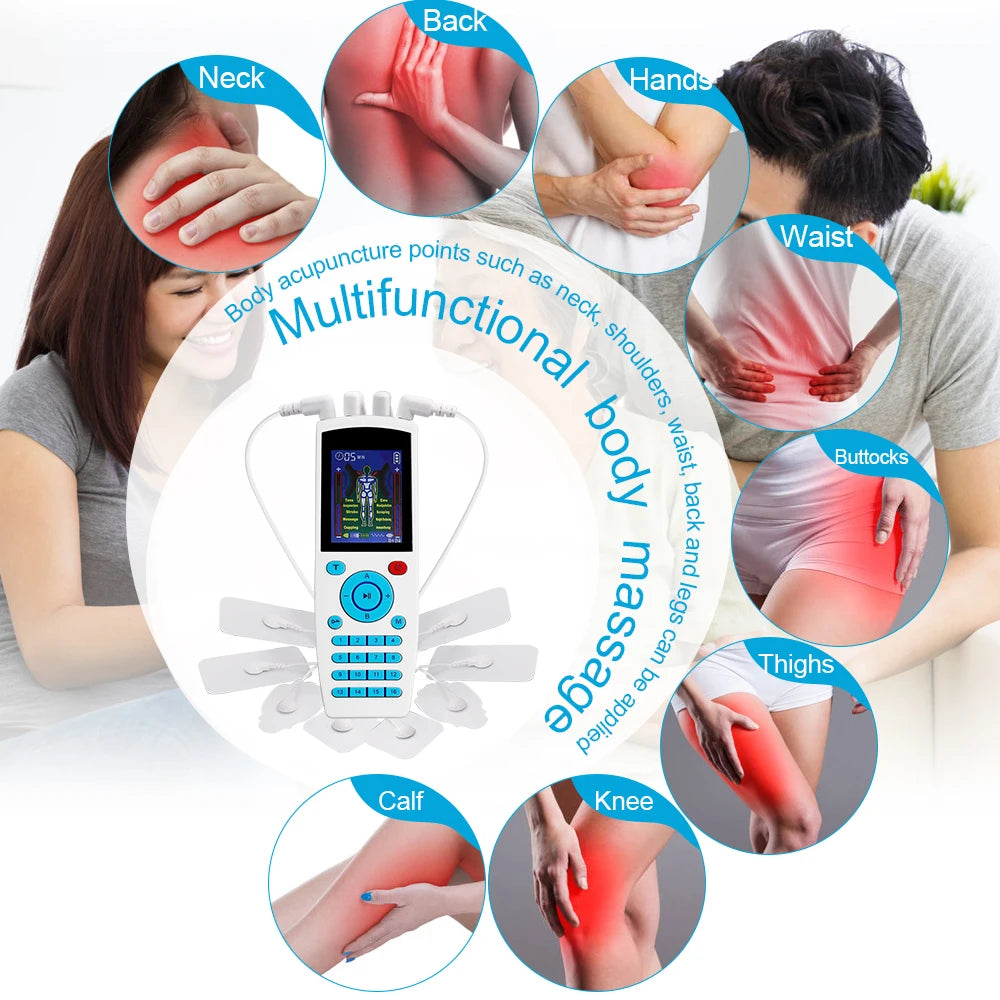 TENS Pulse Digital Muscle Massager 16 Modes 4 Outputs EMS Muscle Stimulation Digital Massage Relax Slimming Machine