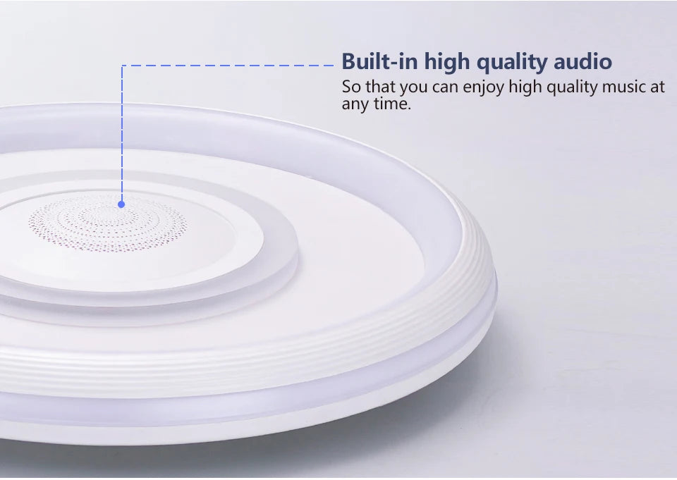 TUYA Music Ceiling Light With Speaker Remote Control APP Dimming Smart RGB LED Lamps Backlight Design Bedroom Living Room Decor