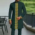 White Kaftan Men's Suit Embroidery Floral Top Pants Kaunda Suit African Casual Outfits Wear Traditional 2PCS Set Wedding Tuxedo