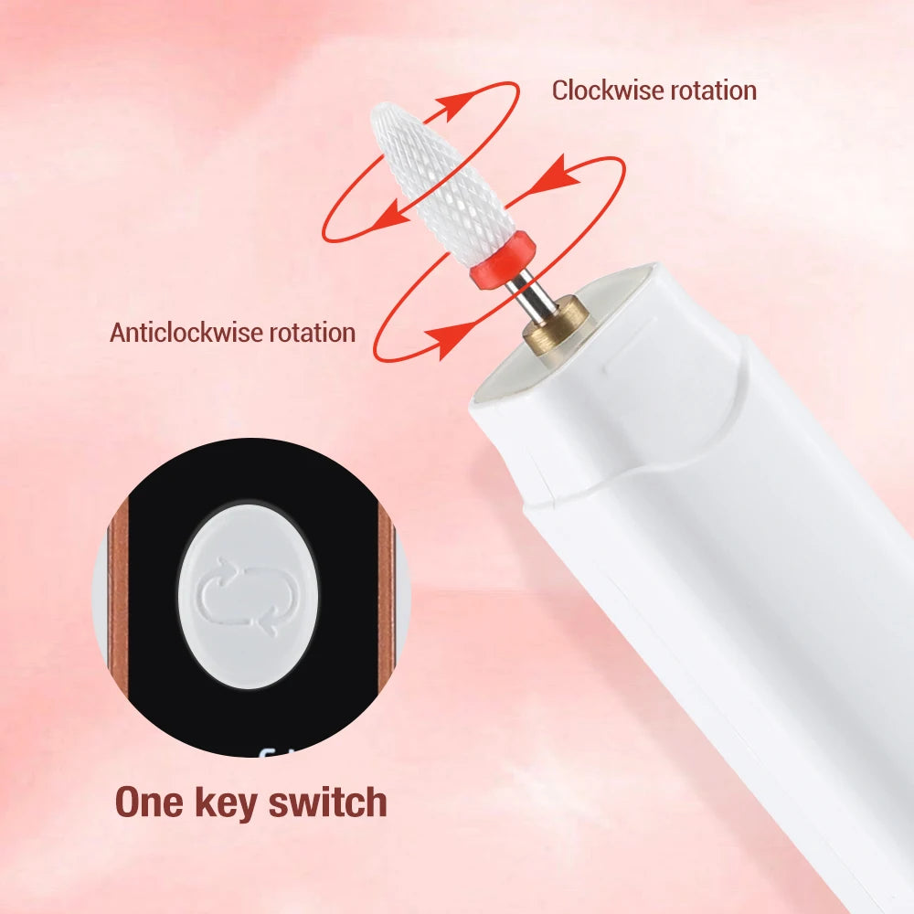 Professional Manicure Pedicure Kit Cordless Electric Nail File Set Nail Drill Machine Hand Foot Care Tool for Grind Trim Polish
