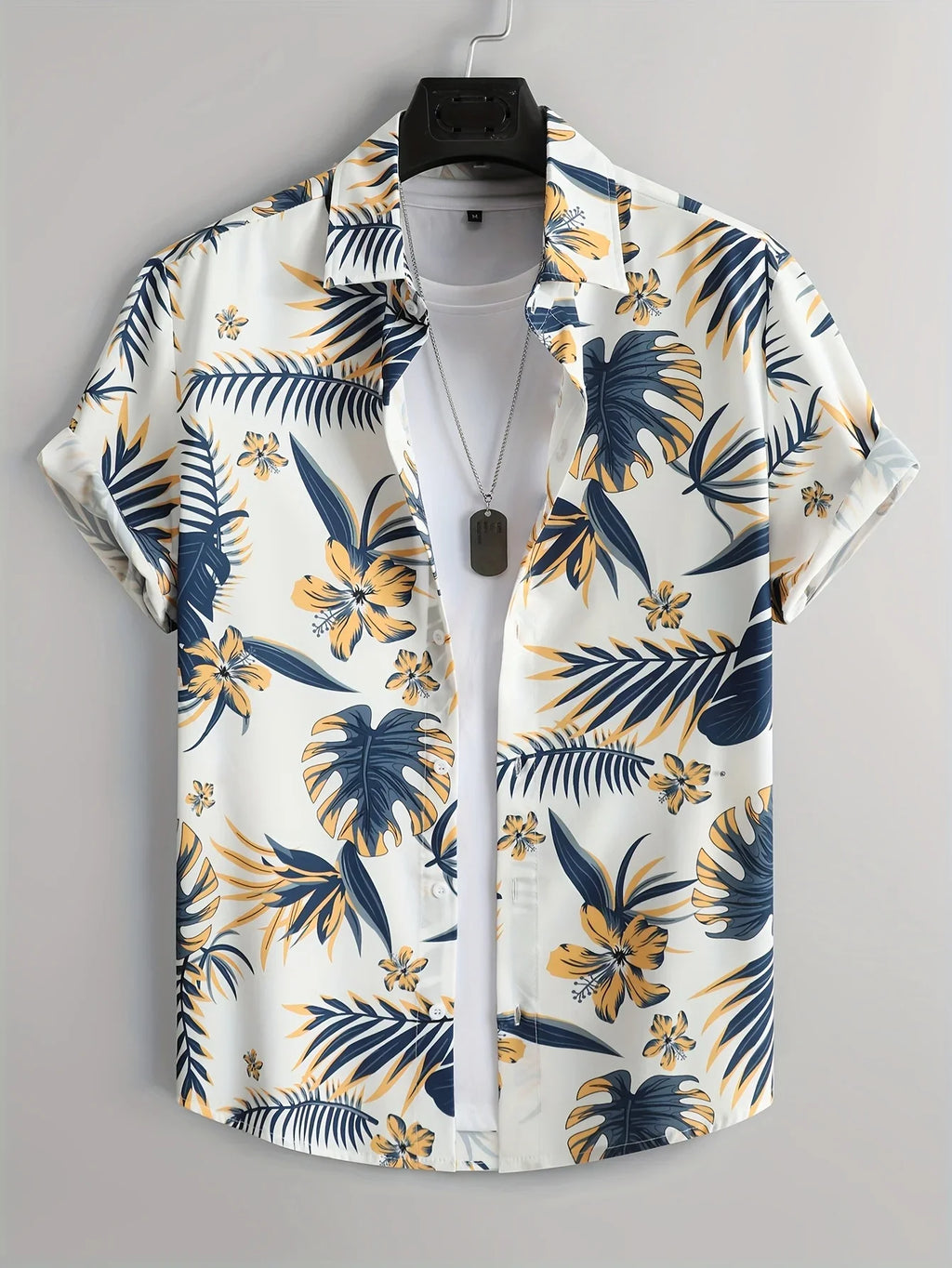 Multi Styles Full Print White Flamingo Hibiscus Hawaiian Shirt Men Retro Short Sleeve Resort Photo Camisa Hombre