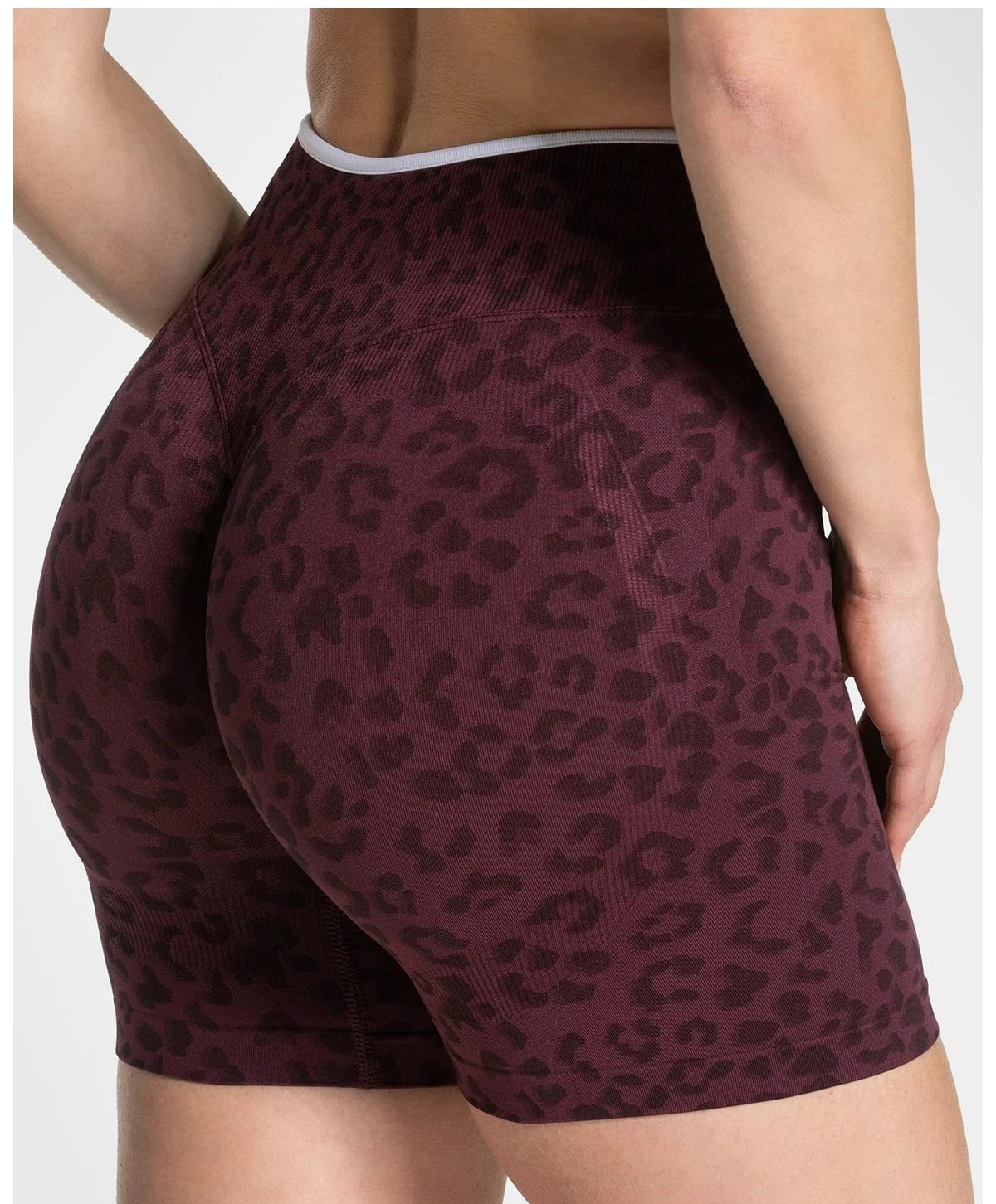 Custom LOGO women's hot-selling in high waist belly leopard print  colors seamless yoga hip lift tight running sports shorts