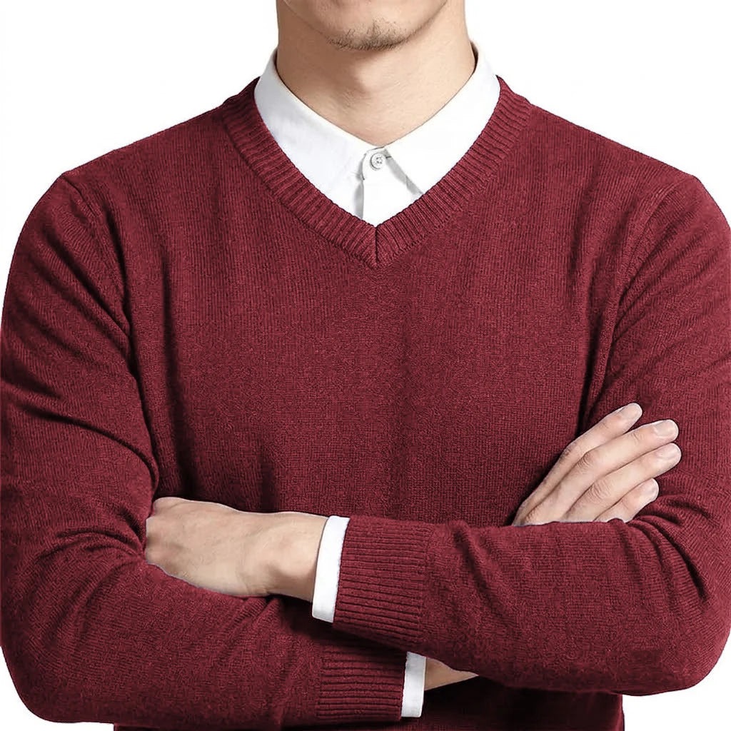 Men's V-Neck Sweater Winter Knitted Pullover Casual Warm Lightweight Y2K Knitwear Jumper Luxury T-shirts for Men Business Tshirt