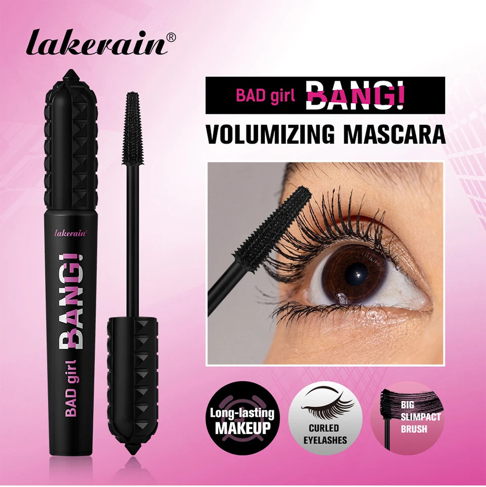 Black Waterproof Mascara 4D Lengthening Curling Volumizing Eyelash Extension Smudge Proof Long Lasting Korean Eye Makeup