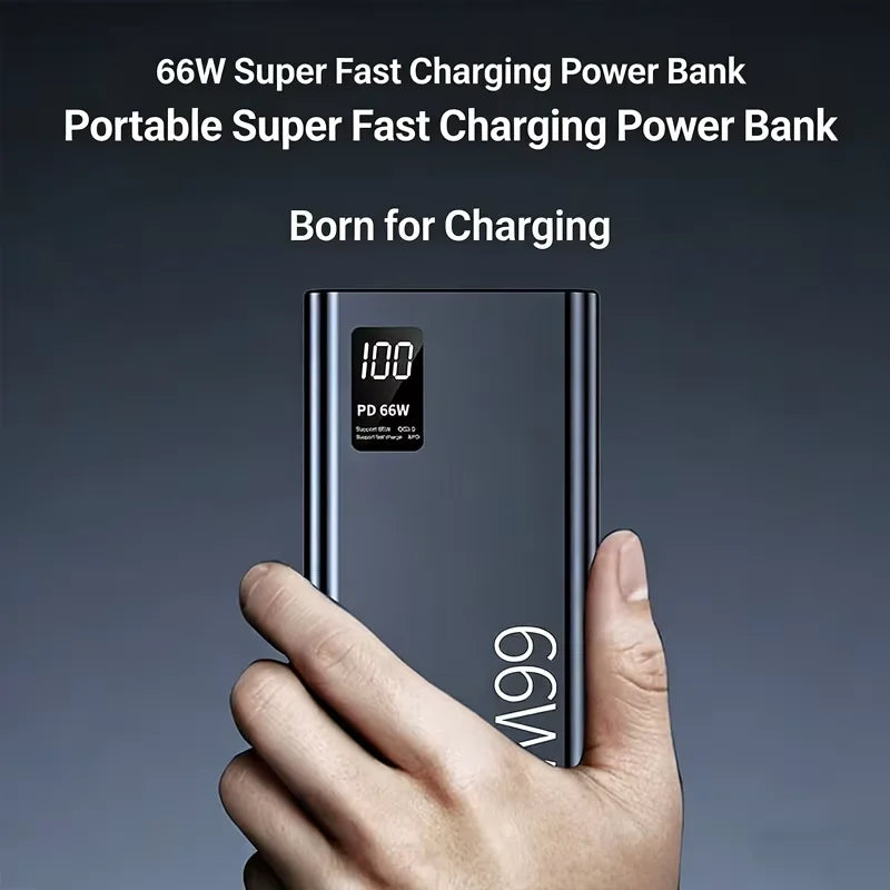 Lenovo 66W Super Fast Charging Power Bank 20000mAh High Capacity Bidirectional Quick Charge Digital Display Mobile Power Source