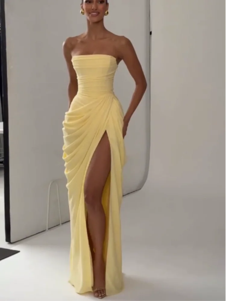 Women Satin One Shoulder Cutout Maxi Dress Elegant Green Ruched Mermaid Slim Fit Flowy Vestido 2026 Lady Summer Evening Dresses