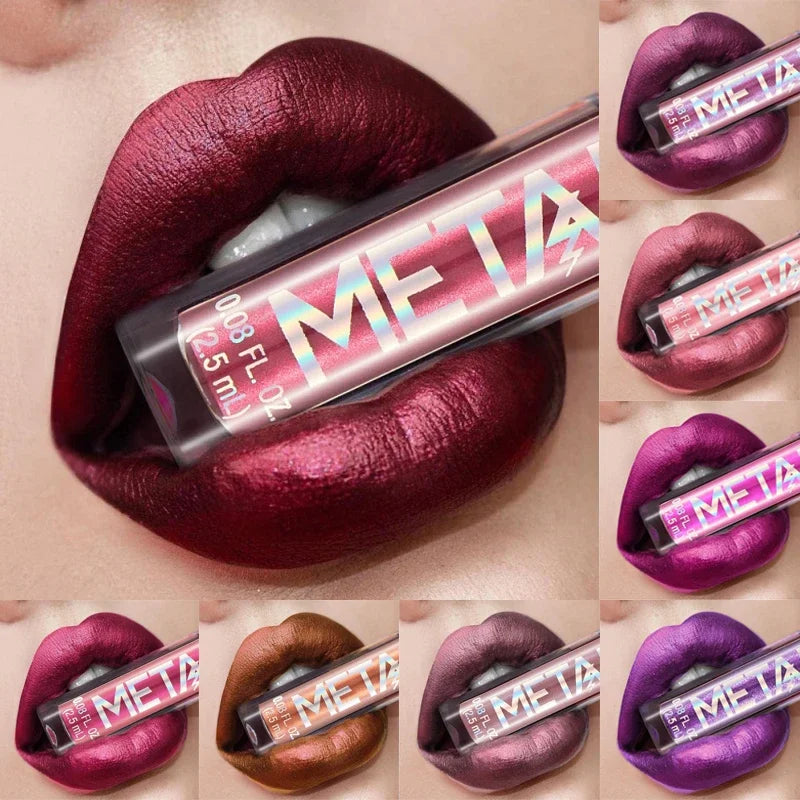 Matte Liquid Lipstick Waterproof Long Lasting 24 Hours Non-Stick Cup Shimmer Glitter Lip Gloss Women Lip Tint Makeup Cosmetics