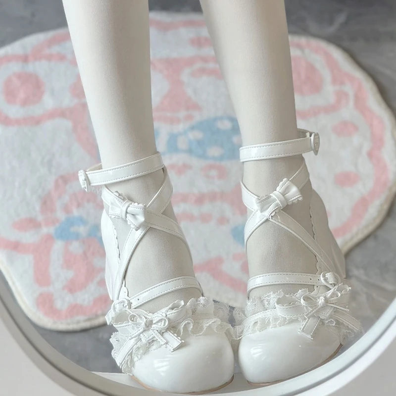 Fashion Princess Style Woman Shoe Spring New Round Toe Heel Simple Versatile Mary Jane Shoes Comfort Non Slip Womens Casual Shoe