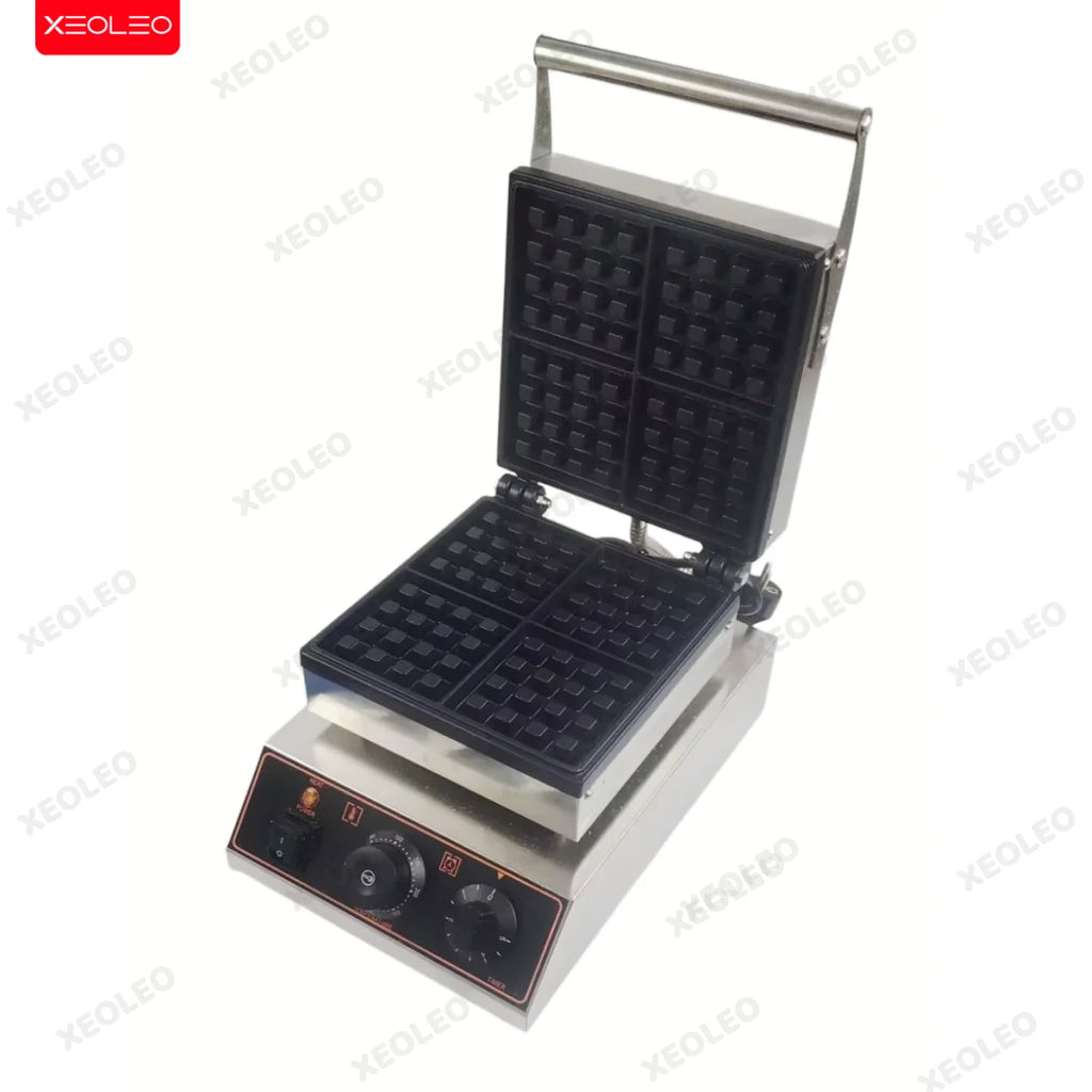 XEOLEO Electric Square Waffle Maker 4PCS Kitchen Appliances Multifunction Breakfast Waffles Machine Waffle Iron Baker Non-Stick