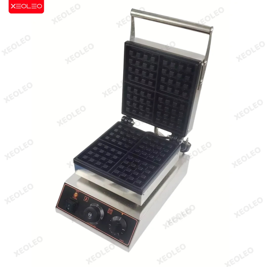 XEOLEO Electric Square Waffle Maker 4PCS Kitchen Appliances Multifunction Breakfast Waffles Machine Waffle Iron Baker Non-Stick
