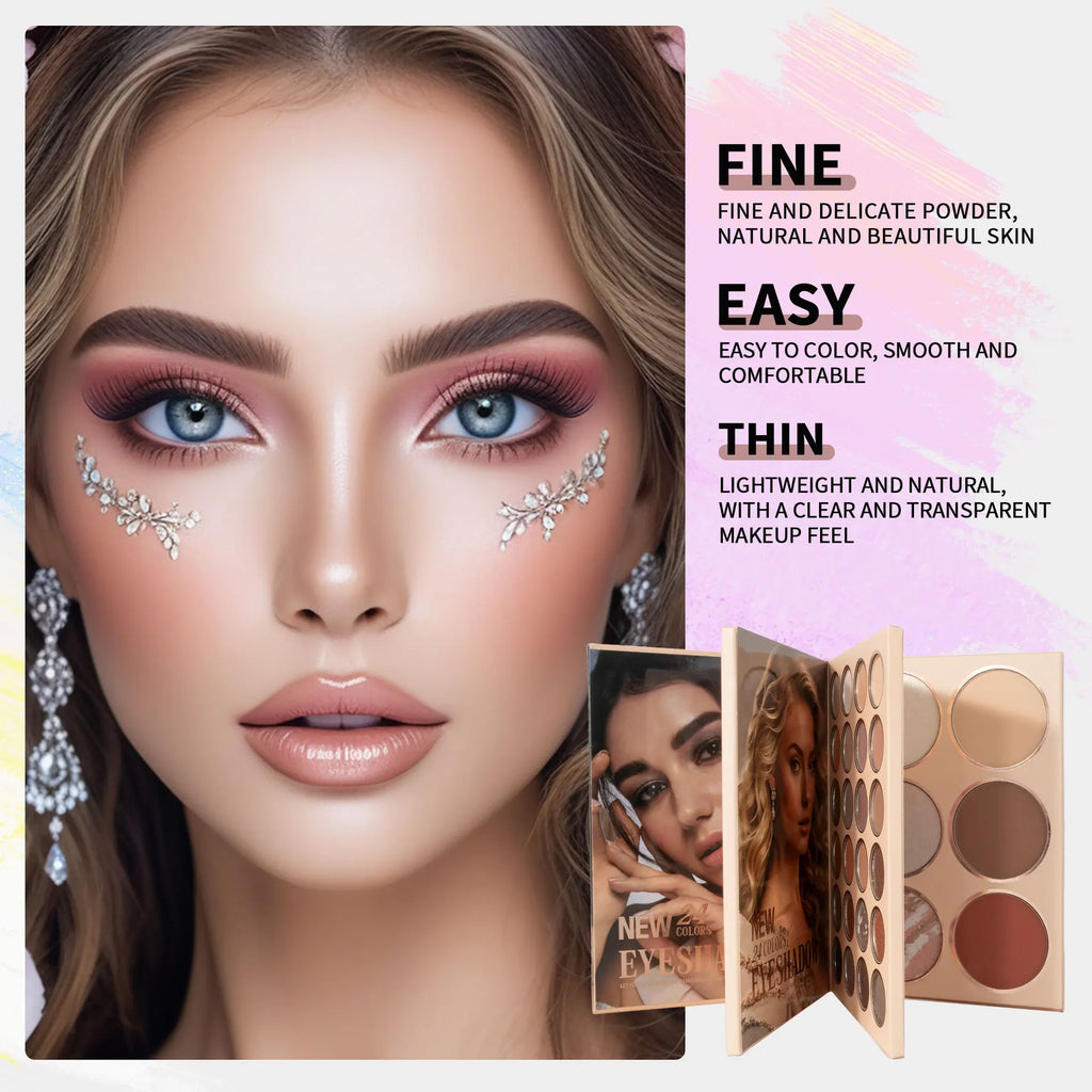 54-color Professional Makeup Palette Book Cosmetics Palette Matte Pearlescent Blush Highlight Contouring All-in-one Cosmetics