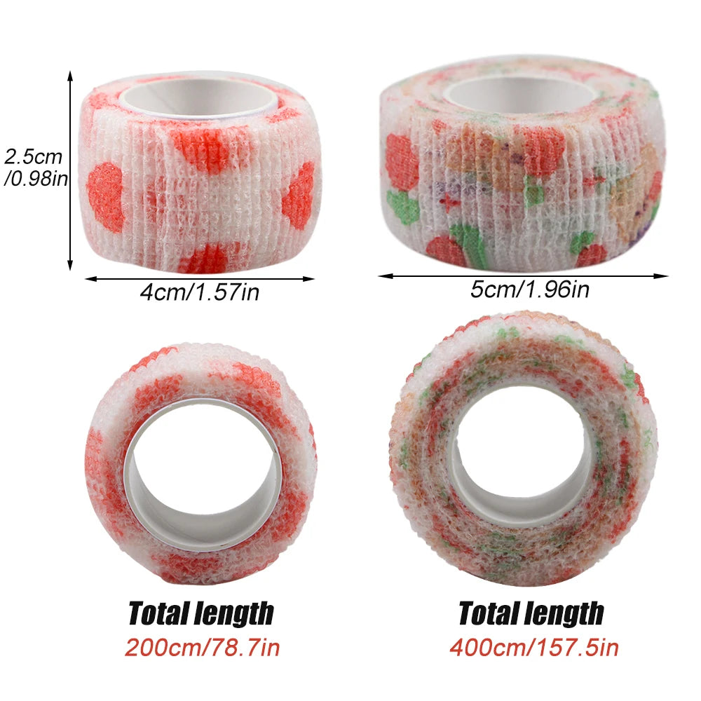5Pcs/Lot 2.5cm Wide Colorful Athletic Wrap Tape Self Adhesive Elastic Bandage Elastoplast Sports Protector Wrist Finger Ankle