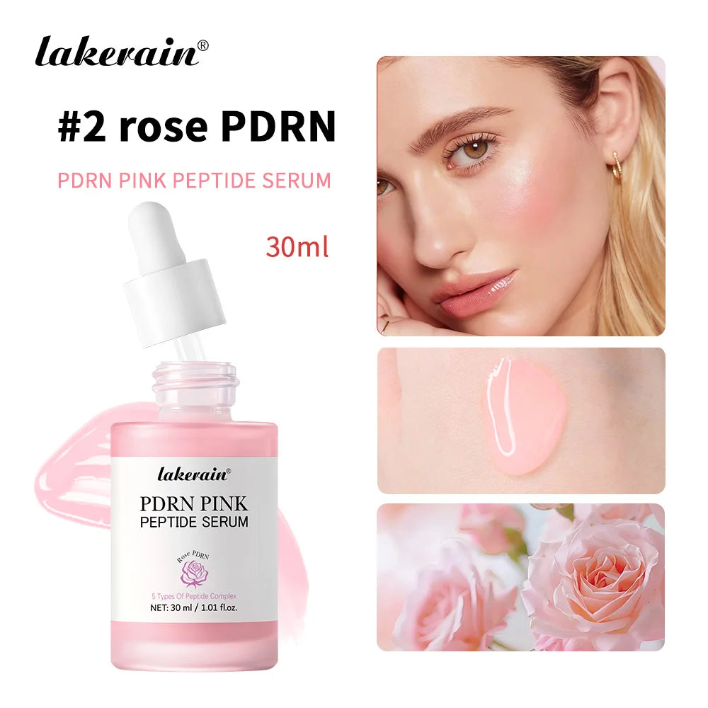 Lakerain Pink Peptide Serum Even-looking Skin Tone Dark Care Long-Lasting Hydration Low-Irritation Formula Firming Adenosine