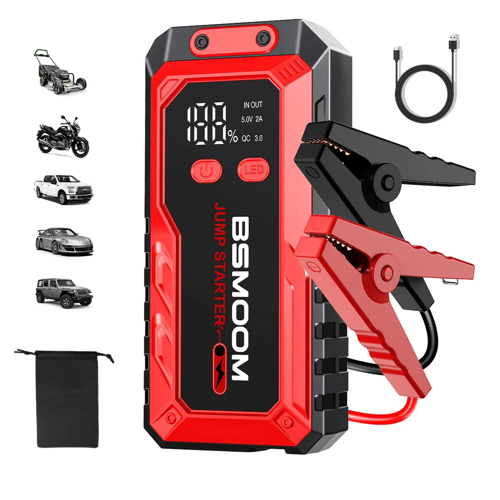 3000A Peak Current, 20000mAh Emergency Jump Starter, (8.0L GAS, 6.5L Diesel) Portable Power Bank