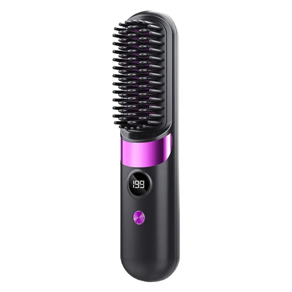 Plastic Material Hair Straightening Comb 4-Speed Temperature Adjustment Easy Design Straightening And Curling Tool