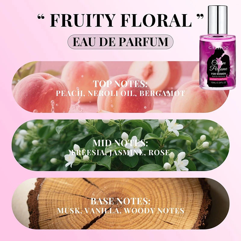 Pheromone Roll-on Perfume Rose Cedarwood Floral Fruity Vanilla Fresh Rich Fragrance Suit Unisex Alluring Suitable Date Perfume