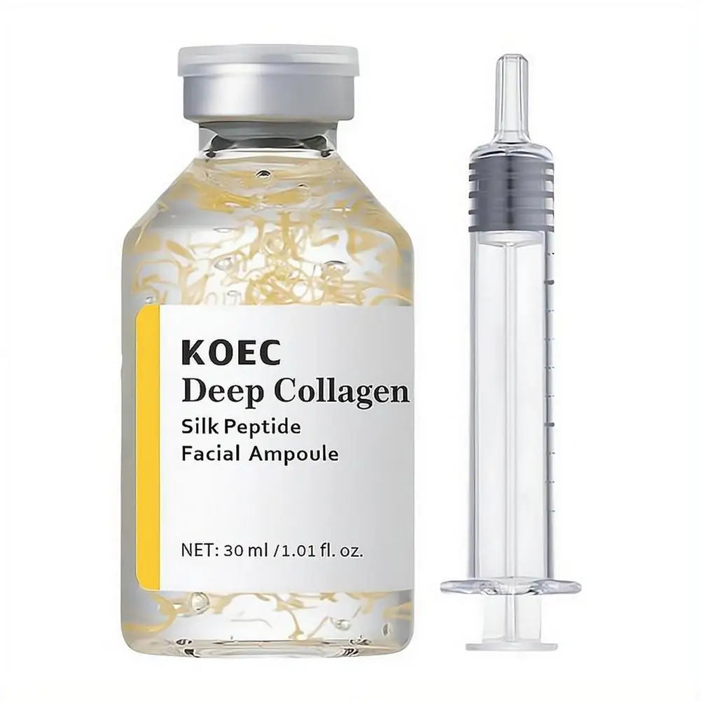 30ml Deep Collagen Silk Peptide Ampoule PDRN Firming Face Serum,Hydrating K-Beauty Essence for Elastic Glowing Skin Care 30/50ml