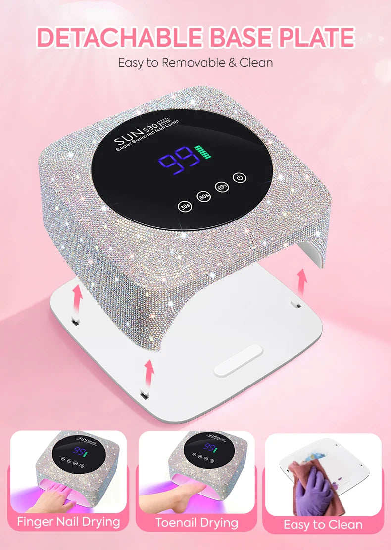180W UV LED Nail Lamp 57LED Rechargeable Nail Dryer For Curing Polish Gel Wireless Manicure Machine With Smart Sensor Salon Tool