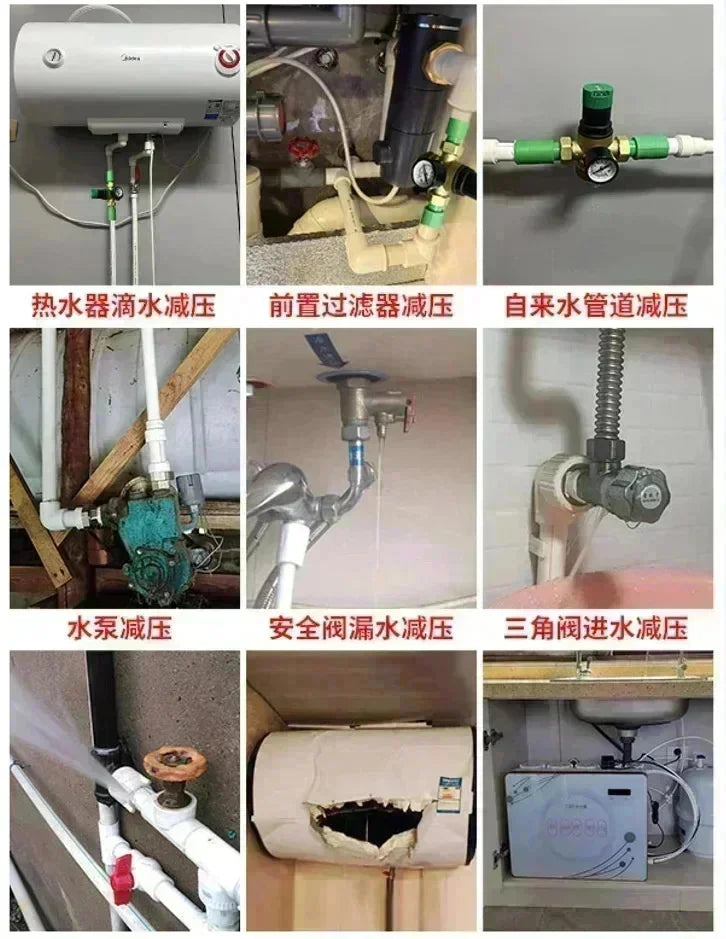 1/2" 3/4" 1" Brass Adjustable Pressure Reducing Valve With Pressure Gauge Cross-border Pressure Stabilizing Valve
