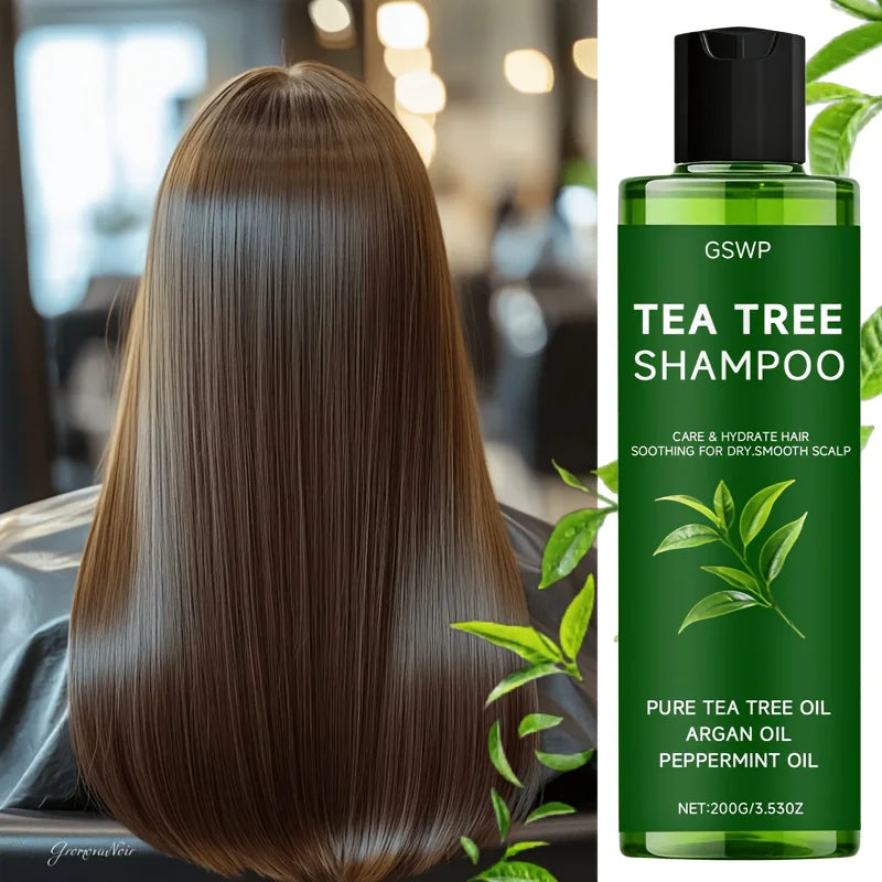 GSWP Tea Tree Shampoo, Deeply Cleanses and Moisturizes, Controls Oil While Keeping Hair Light and Airy.200/400g