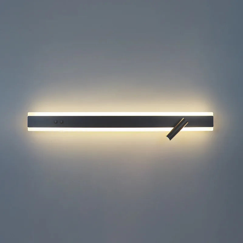 Modern LED line wall lamp indoor with switch rotating wall lamp simple living room bedroom bedside atmosphere lamp home light