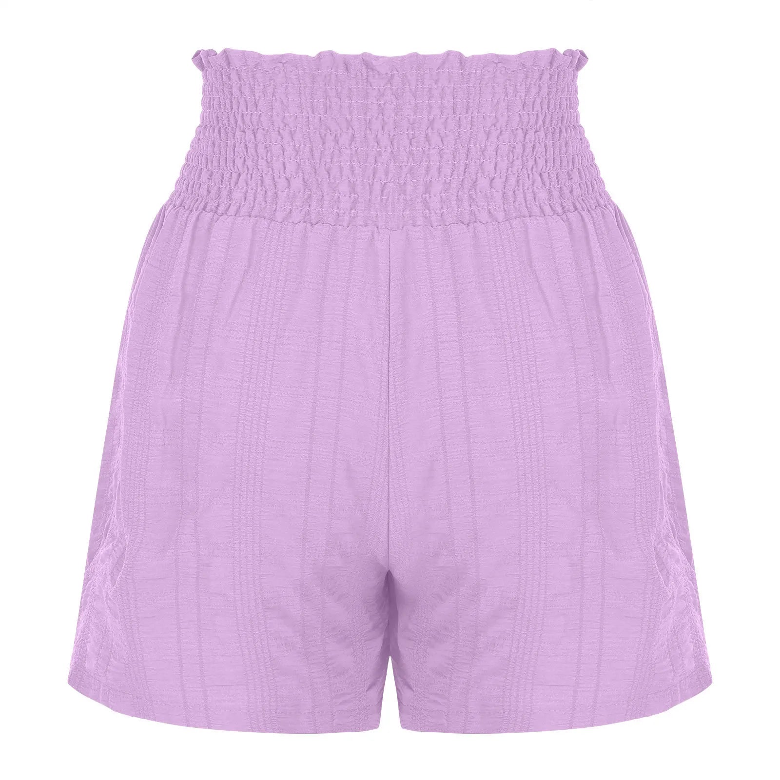 Women Casual High Waist Shorts Skirt Smocked Elastic Drawstring A-Line Flowy Short Skirt Pants Summer Solid Color Beach Skorts