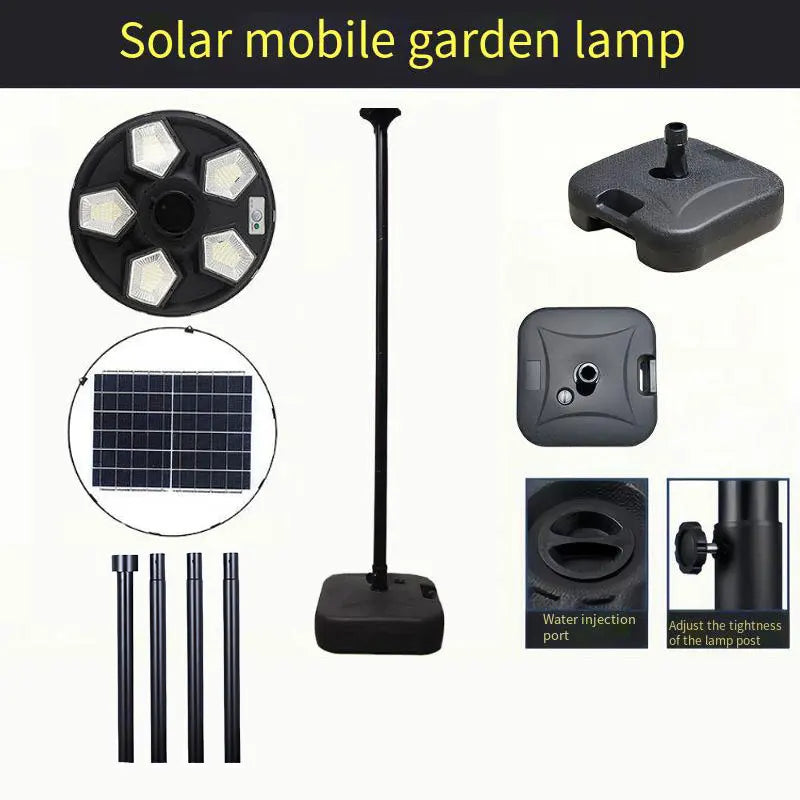Solar Lamp Post Light with 78" Tall Pole, Removable Head, IP67 Waterproof Outdoor Garden Lamp,Easy Install