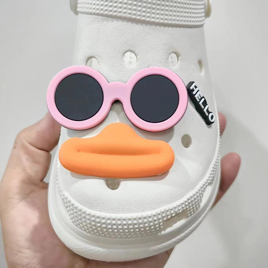6Pcs Set Funny Face PVC Sausage Mouth Charms for Clogs Summer Sandals Buckle DIY Gift Shoes Accessories Cartoon Cute