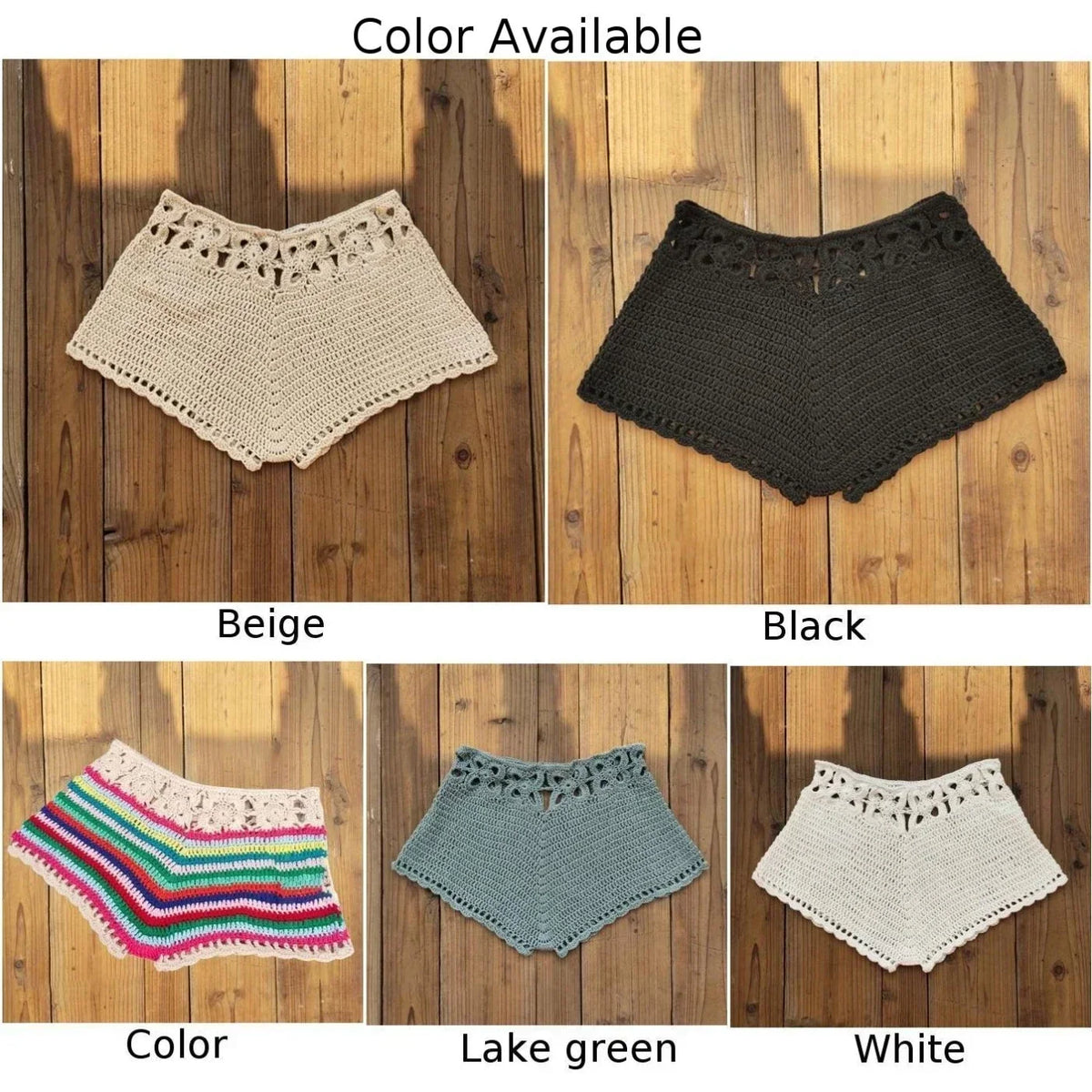Women Relaxed Crochet Swim Shorts Bottoms Bikini Beach Swimwear Swimming Pants Acrylic Outdoor Swimming Pants Lounge Shorts