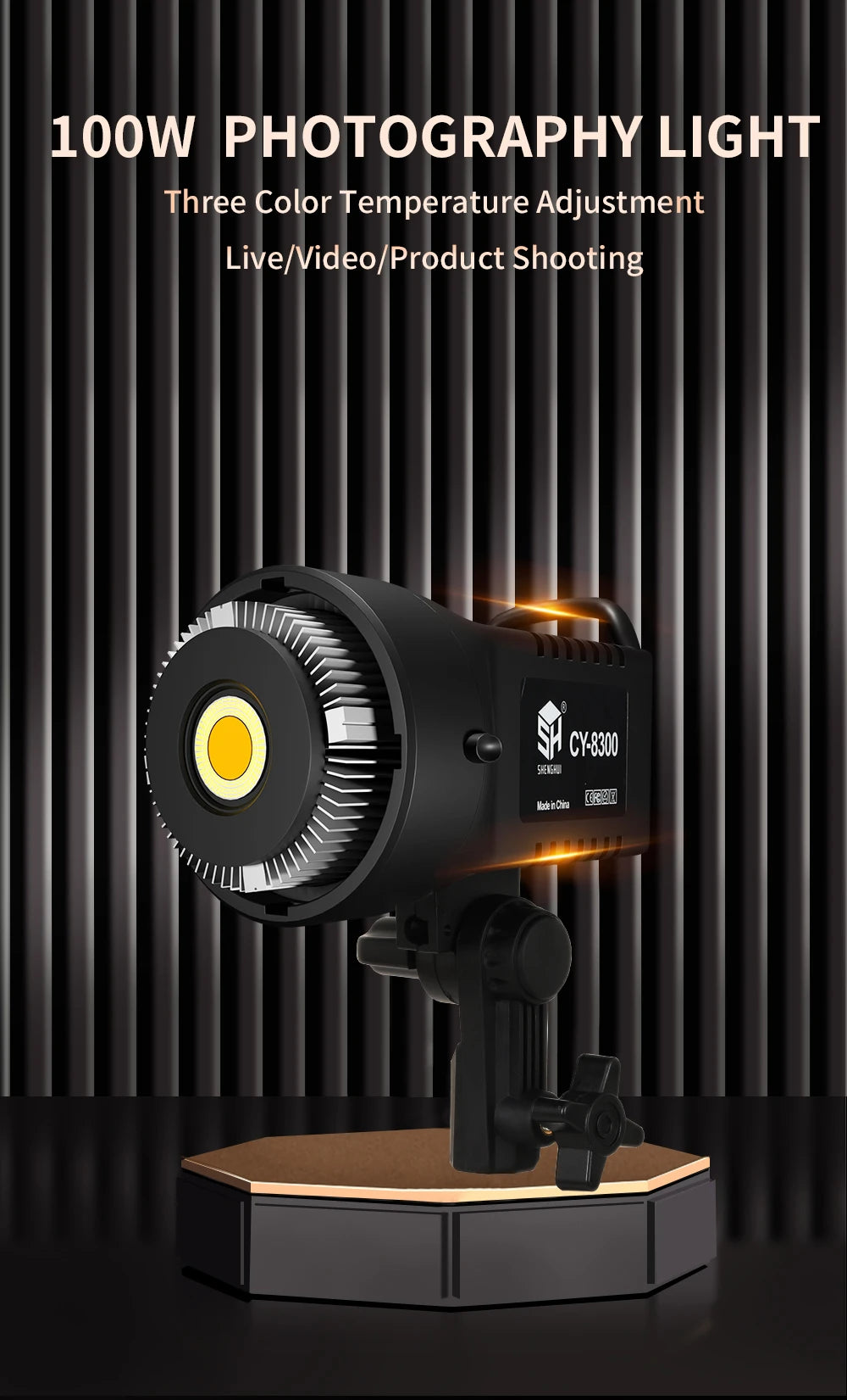 115/135W Photography Bowens Lighting LED 220V Video Studio Daylight-Balanced Lamp Portrait Flash Studio 3000-6000K 3 Colors