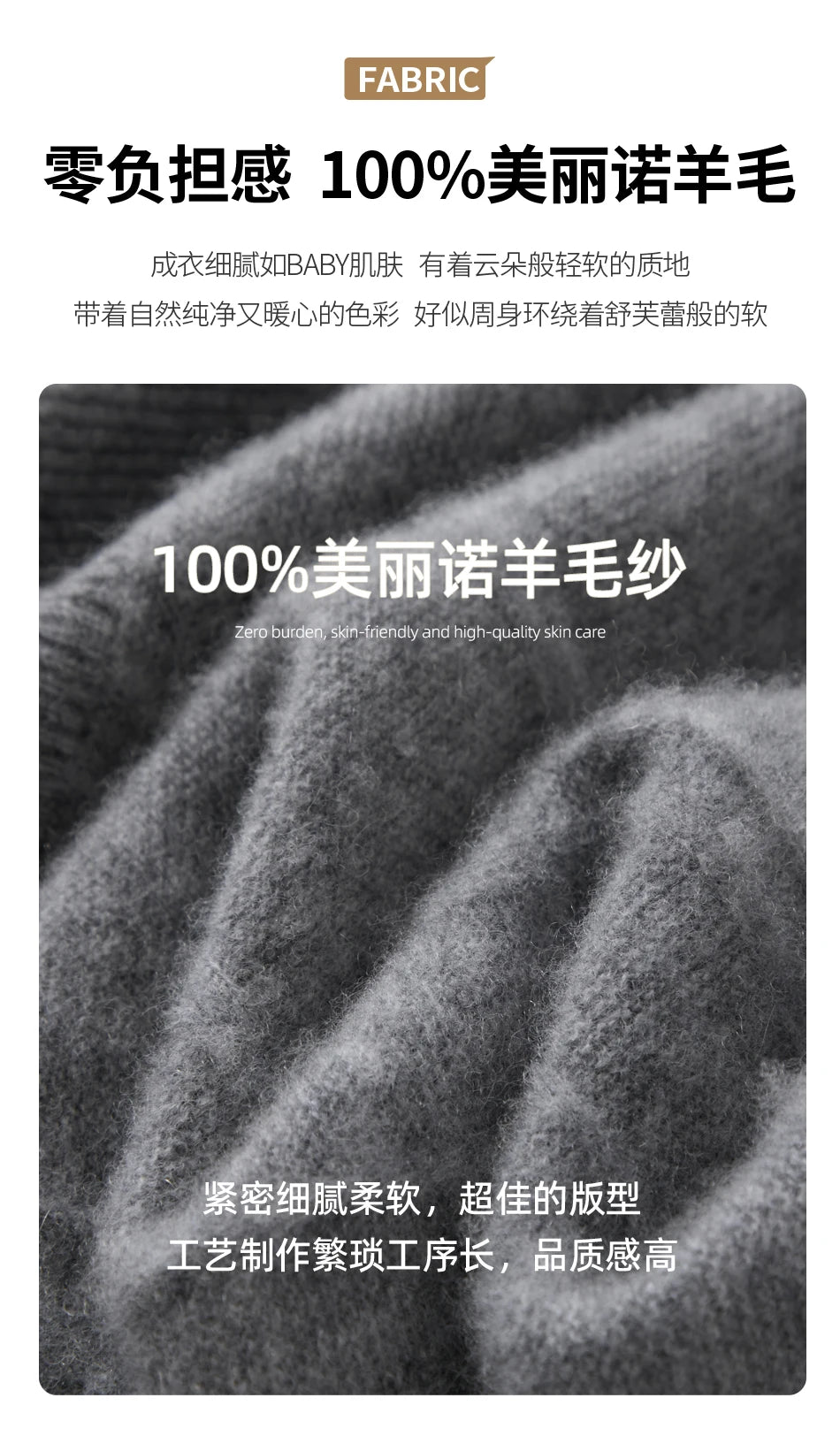 Men's autumn and winter 100% wool knitted pullover, medium thick sweater, warm, breathable, versatile for business and leisure