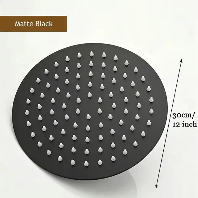 Rainfall Shower Head 12/10/8 Inch Waterfall Shower Ultra Thin 201 Stainless Steel Square Rain Showerheads Bathroom Accessories