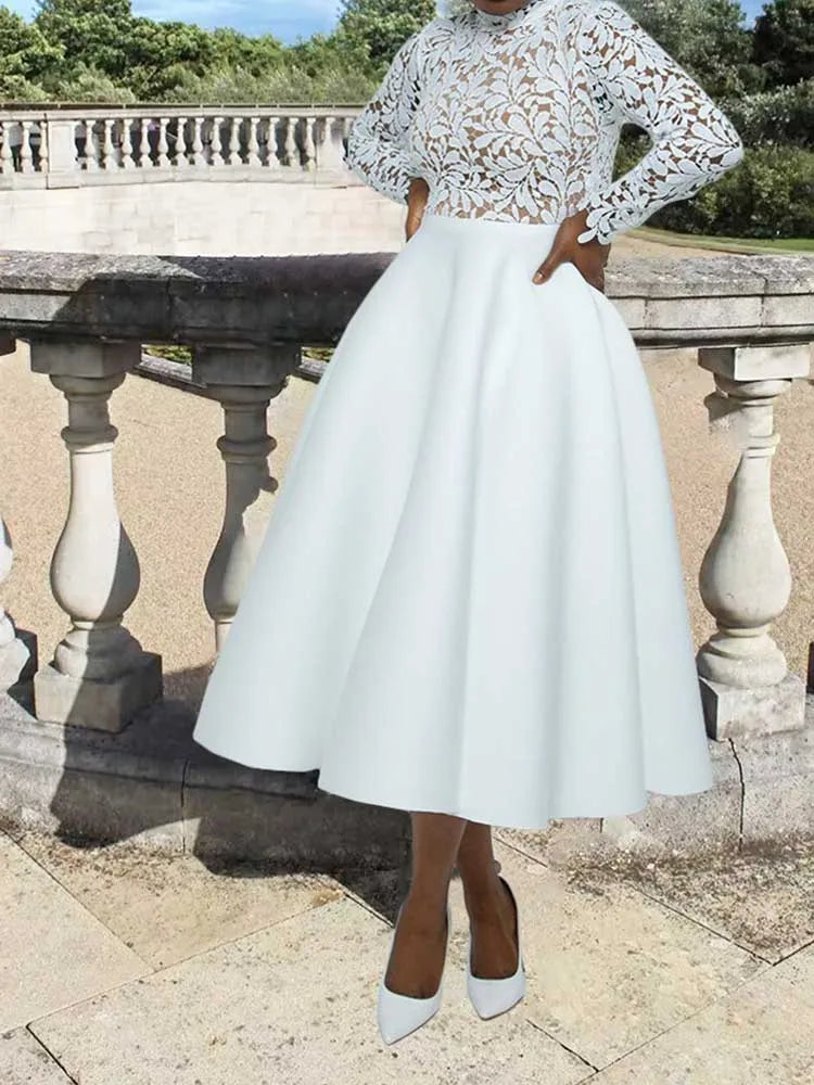 Elegant Party Dresses Woman Fall Fashion Lace Long Sleeve See Through Dress Vintage Laides Evening Dress Wholesale Dropshipping